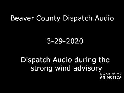 Beaver County Fire Dispatch Channels During Strong Wind Advisory