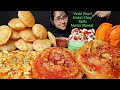 Eating Poori Matar Paneer Varki Puri Malai Chaap Rolls Big Bites Asmr Eating Mukbang