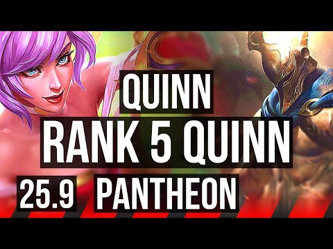 QUINN vs PANTHEON (TOP) | Rank 5 Quinn | BR Grandmaster | 25.9