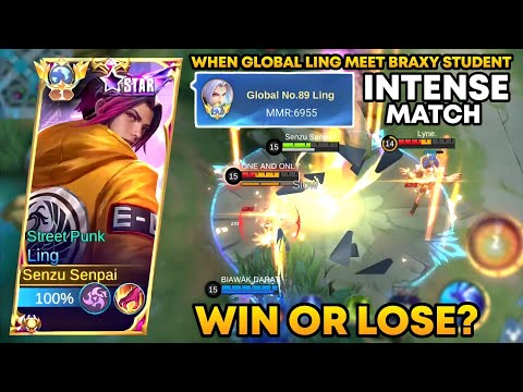 WHEN GLOBAL LING MEET CHOU BRAXY Student | HARD GAME ( INTENSE MATCH ) Mobile Legends