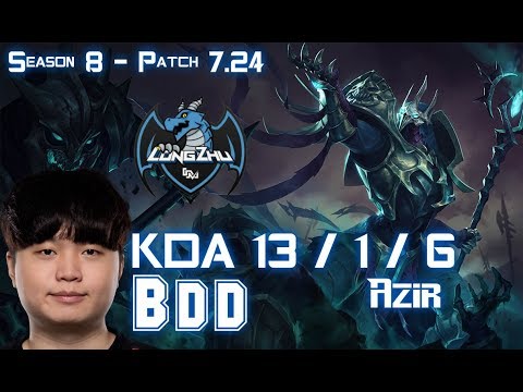 LZ BDD AZIR vs ORIANNA Mid - Patch 7.24 KR Ranked