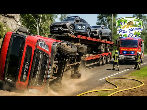 Schwertransport UNFALL! 😱 Polizei & Lamborghini + Feuerwehreinsatz | True Farming 2 #710
