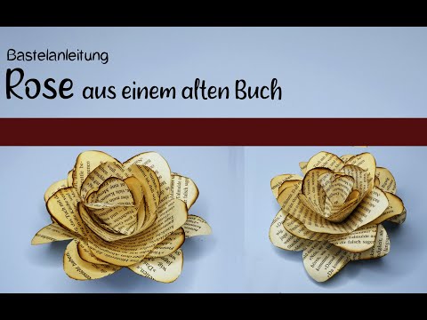 Rose basteln aus Papier einfach |Papier Blumebasteln | upcycling Ideen | Altes Buch basteln