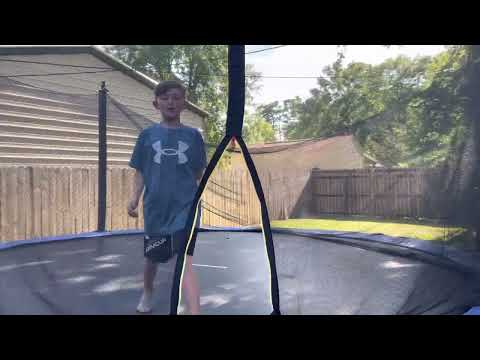 Learn how to do a front flip on trampoline with Kasen