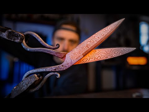 These Damascus Steel Scissors Look Incredible