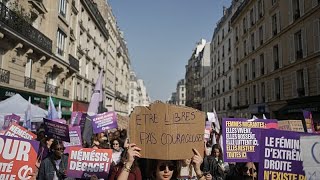 Frauentags-Proteste in Paris und Madrid