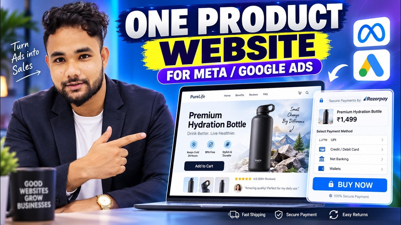 One-page ecommerce store website