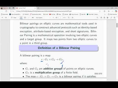 Lecture 75 - Bilinear Pairings On Elliptic Curves