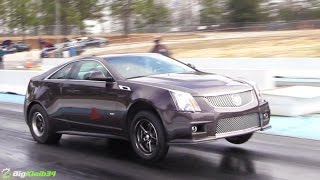 9-Second Record CTS-V Pulling Wheelies - This Thing is BAD