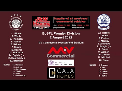 Linlithgow Rose v Vale of Leithen - 2 August 2022