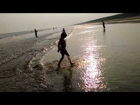 Yoshitha's first swimming at Ramapuram beach