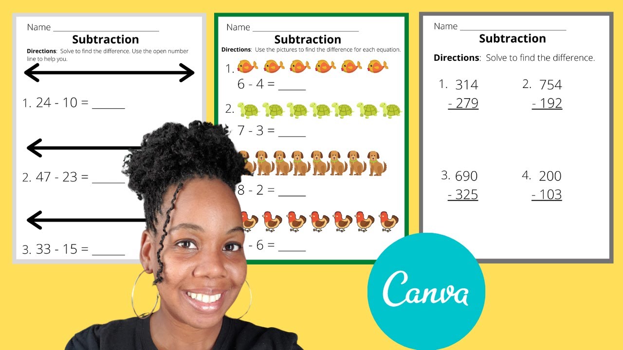 How to Make Whole Number Subtraction Worksheets | Elementary Math Resources