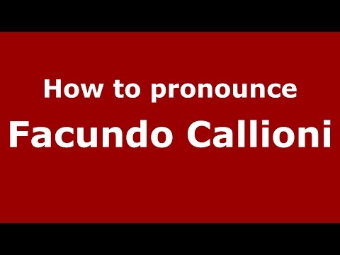 How to pronounce Facundo Callioni (Spanish/Argentina) - PronounceNames.com
