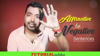 Negative Sentence_Affirmative to Negative_Online Grammar Lesson_Tutorial evolution
