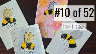 Easy Watercolor Bee Tutorial for Beginners | Line & Wash (Under 10 Minutes)