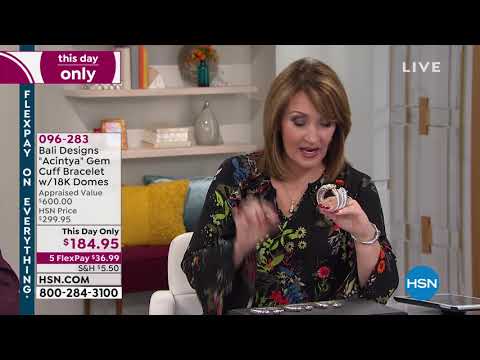 Bali Designs 0.86ctw Amethyst 2Tone Hinged Cuff Bracelet