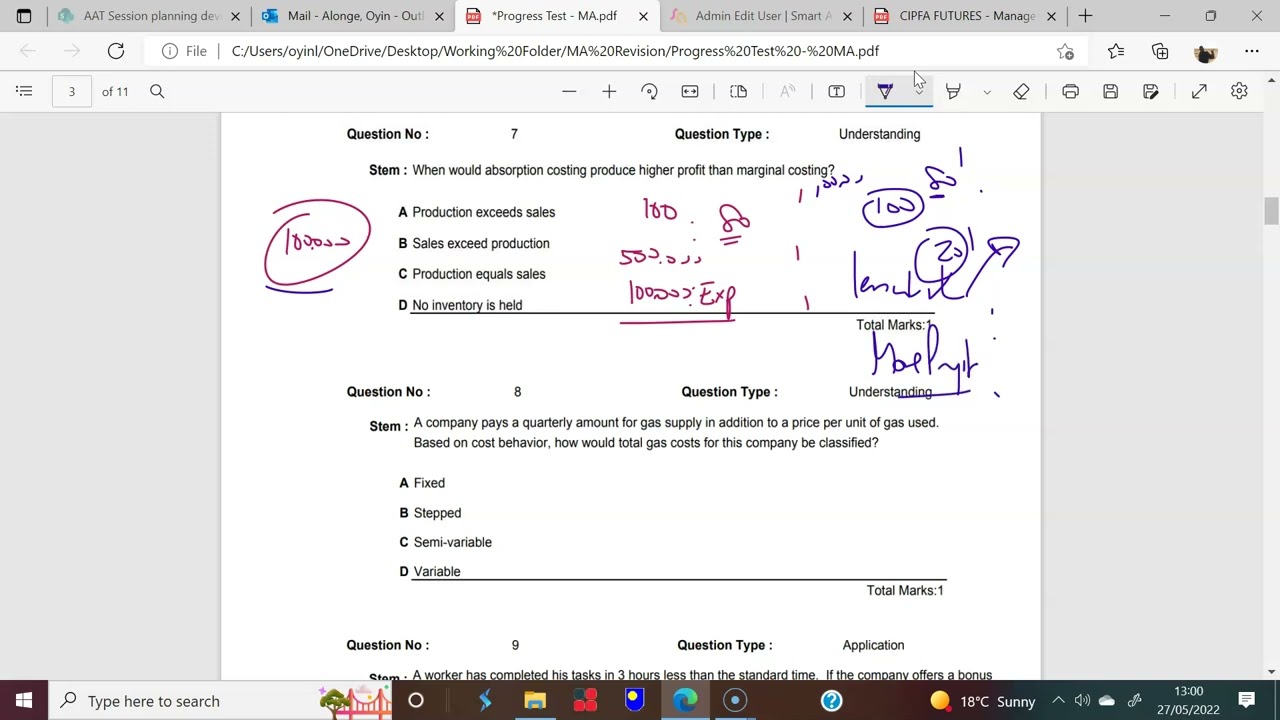 IPFM   MA   Progress Test   Q 6   10