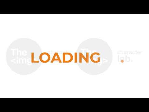 Sharp rounded orange 2D loading text animation