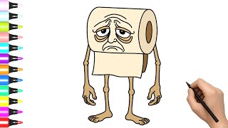 How to Draw T-Roll A Toilet Paper Troll  Brainrot
