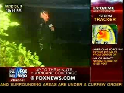 Geraldo Surfing Hurricane Ike