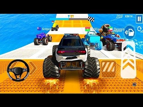 Police Monster Truck Mega Ramp Car Racing Game - Android Gameplay