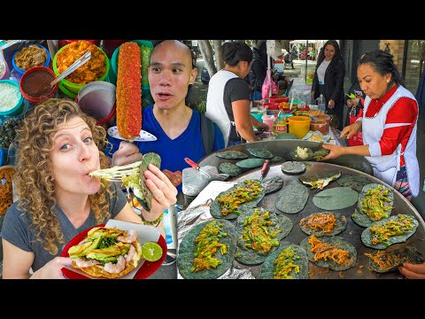 HUGE Mexican Street Food Tour in Mexico City - TOSTADAS, TACOS, TAMALES + MORE STREET FOOD IN CDMX!