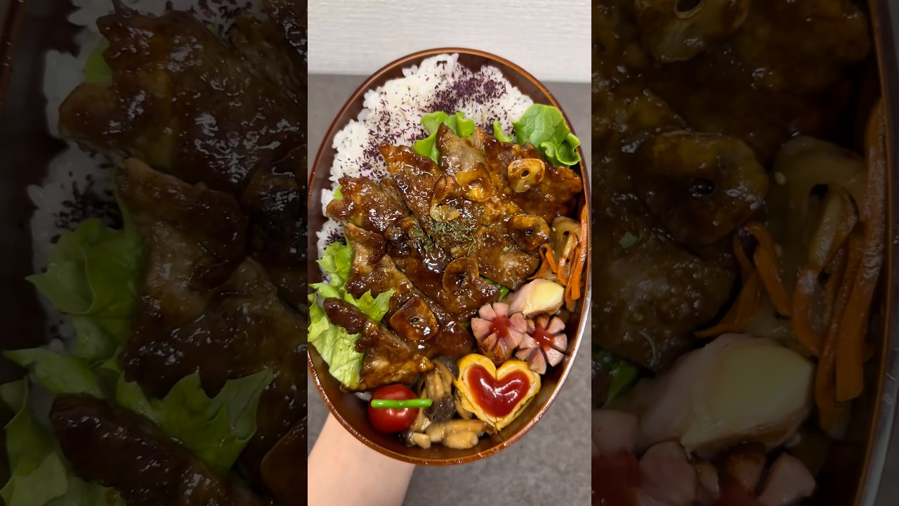 匂いは気にしませんトンテキ弁当🍙🍙#shorts #fyp #ご飯記録 #弁当記録 #旦那弁当