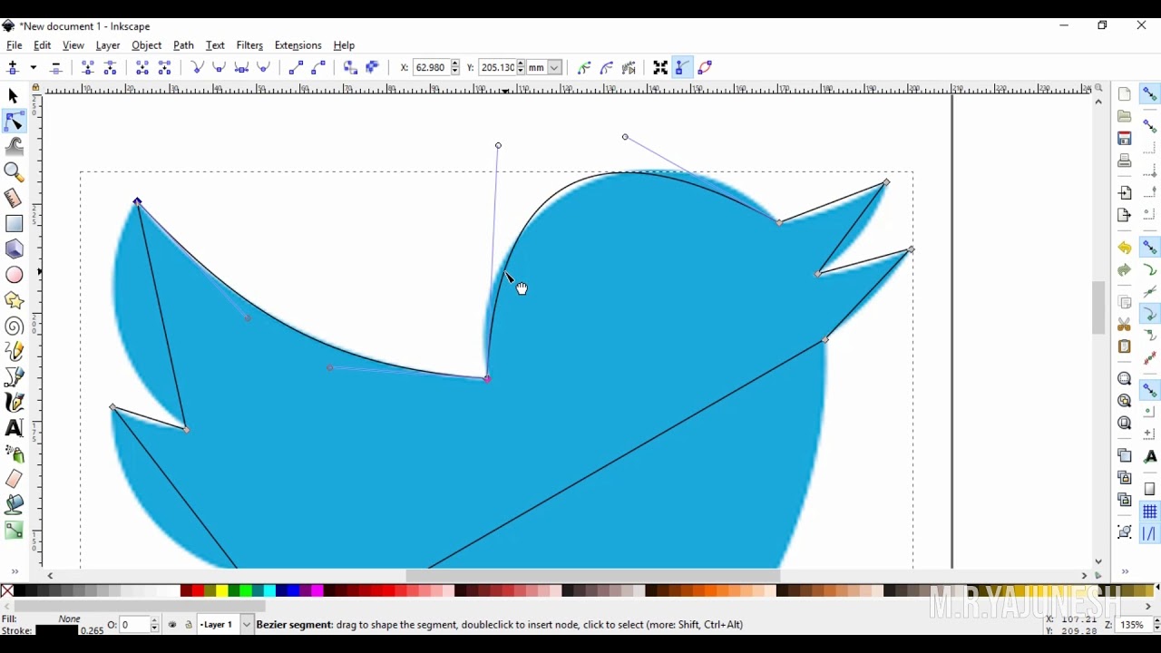 Tracing Twitter Logo into Vector with Inkscape