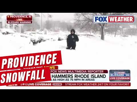 Car Stuck In Snow As Blizzard Hammers Rhode Island And Sets New Record