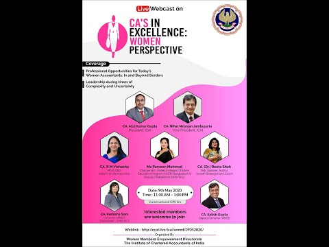 Webcast on "CA's in Excellence: Women Perspective" which was conducted on 9th May 2020
