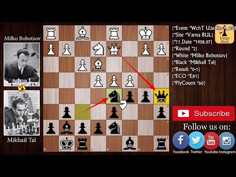Mikhail Tal sacrificed Queen on 11th Move | Mikhail Tal vs Milko Bobotsov 1958