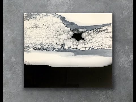 Monochromatic Pearl Cell Technique  Acrylic Pour Painting, Art Tutorials