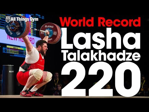 Lasha Talakhadze 220kg Snatch World Record (+ Slow Motion)