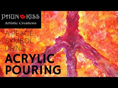 Most 'Phun' Ever! - Our First Talkie: Peace Symbol Using Acrylic Pouring