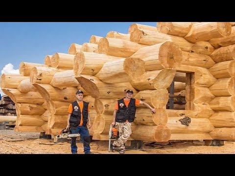 Incredible Fastest Wooden House Construction Method - Amazing Intelligent Log House Building ▶3