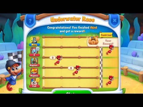 Fishdom - Super hard level 2595 - 2596 & Won 3rd in underwater race 🥉