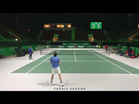 Taylor Fritz Groundstrokes : Forehand and Backhand (Practice - Davis Cup Finals 2019)