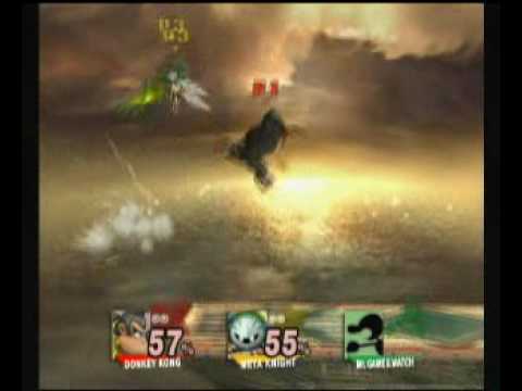 SSBB: DK (Konga) vs. G&W and Metaknight