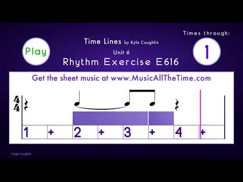 Dotted Quarter Notes in 4/4 - Exercise E616 Time Lines