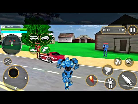flying dragon robot transform game and police bus robot car games