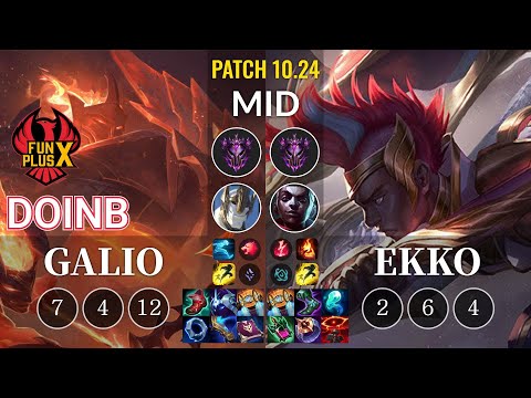 FPX Doinb Galio vs Ekko Mid - KR Patch 10.24