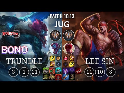 KT Bono Trundle vs Lee Sin Jungle - KR Patch 10.13