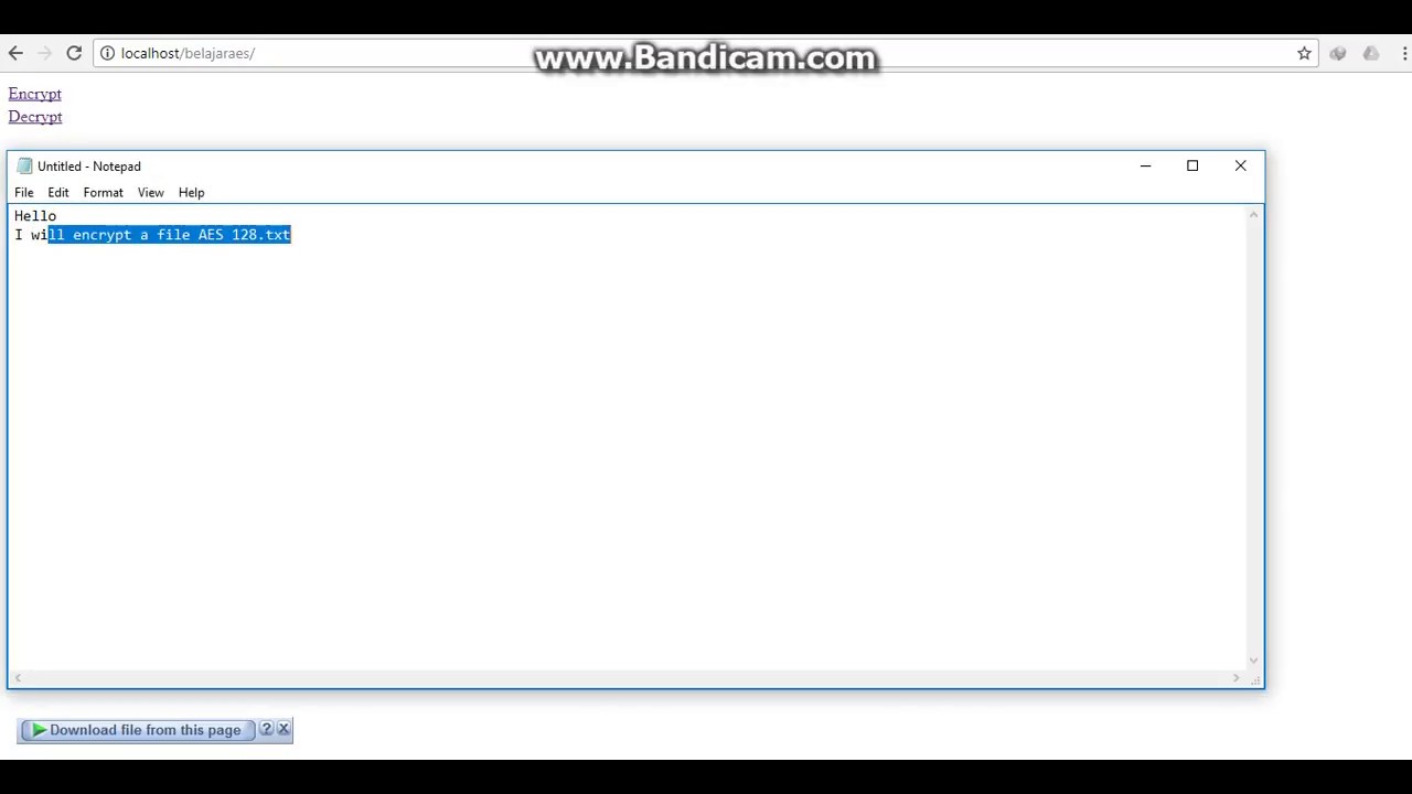 Encrypt & Decrypt File AES 128 PHP Demo