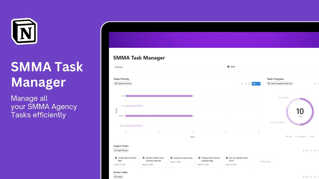 SMMA Task Manager (Free Notion Task System for Agencies)
