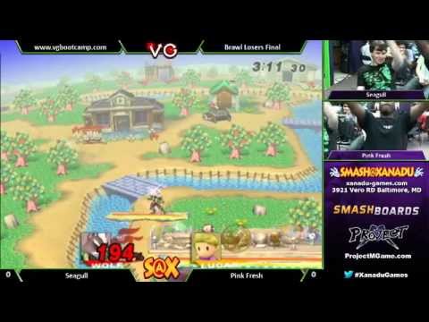 S@X Weekly - Seagull (Wolf) Vs. Pink Fresh (Lucas) SSBB Losers Finals - Smash Brawl