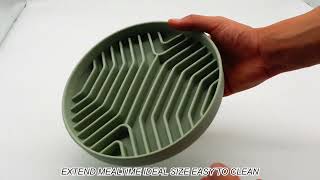 Custom Round 64Oz Anti Choke Pet Bowl Anti Slip Waterproof Maze Dog Bowl Slow Feeder Silicone Dog Bo