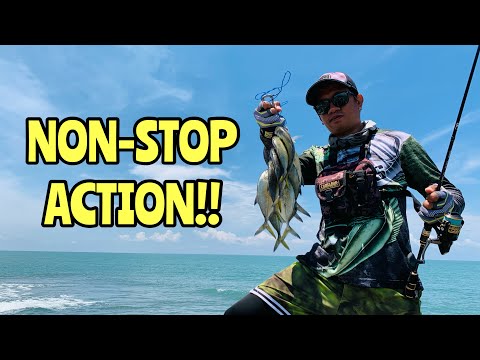 TREVALLY MADNESS | SHORE JIGGING | BAWAT HAGIS FISH ON AGAD!!