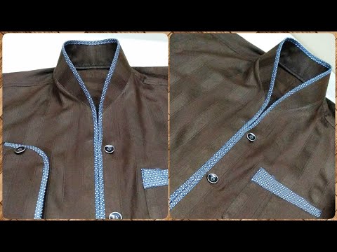 How to make designer chinese collar & cuff in shirt Video