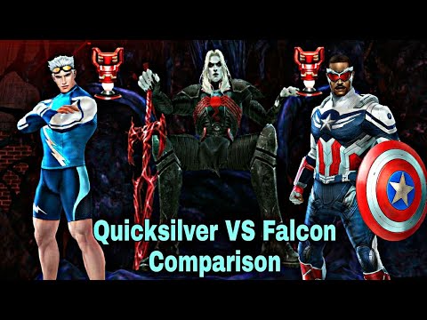 Quicksilver Summer Uniform VS Falcon WBL Knull Comparison - Marvel Future Fight