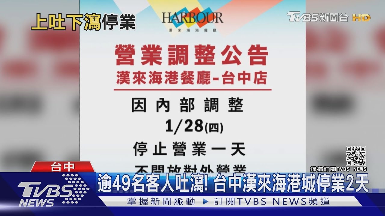 小孩吐到虛脫！台中漢來海港城　逾49名客人上吐下瀉
